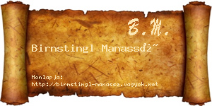 Birnstingl Manassé névjegykártya